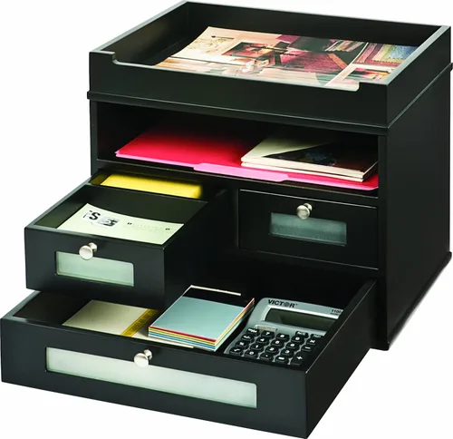 Organizador de escritorio "La torre del orden" de Victor, 5500, Negro mate Mate negro