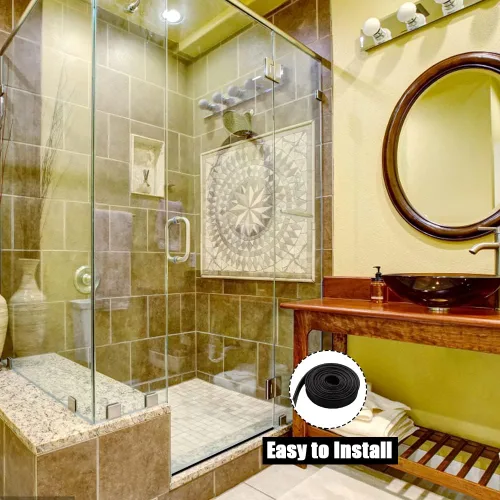 Miniatura 3 de Parte inferior de ducha impermeable para puerta de goma, sello negro para baño en casa, 108 x 13/16 x 5/32 pulgadas forma de inserción en T
