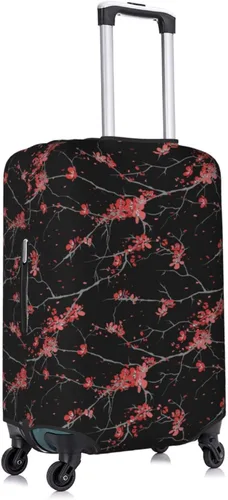 Miniatura 3 de Funda de equipaje de viaje blanca con flor de ciruelo para equipaje de 18 a 32 pulgadas, protector elástico para maleta con cremallera oculta
