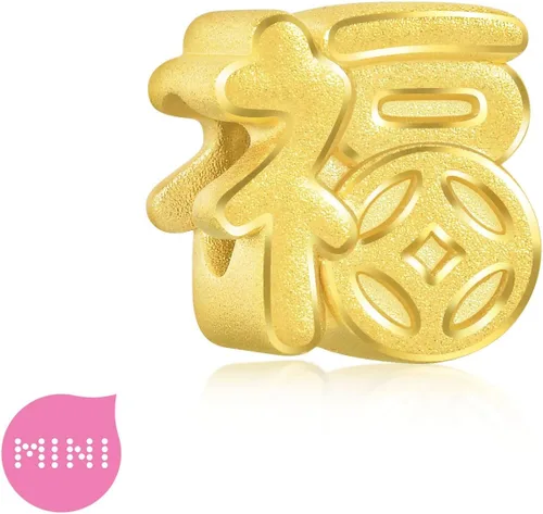 Miniatura 5 de CHOW SANG SANG 999 24K Solid Gold Mini Charm Lucky Chinese Character Blessing Charm Bracelet for Women 93082C