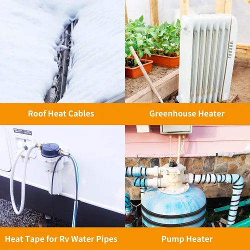 Miniatura 4 de Toma de corriente controlada termostáticamente: se enciende automáticamente por debajo de 32℉, se apaga por encima de 47℉. No es necesario apagar