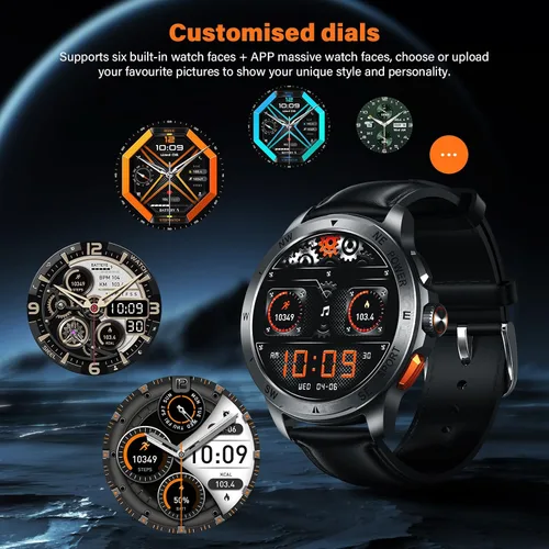 Miniatura 7 de Relojes inteligentes para hombre para responder/hacer llamadas, reloj AMOLED de fitness de 1.43 pulgadas con monitor de presión arterial/frecuencia