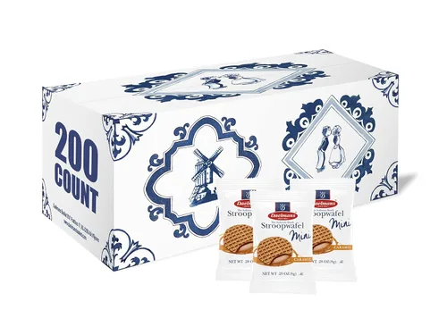 DAELMANS Stroopwafels, gofres holandeses tostados suaves, caramelo, aperitivo de oficina, regreso a clases, tamaño mini, lácteos kosher, auténtico