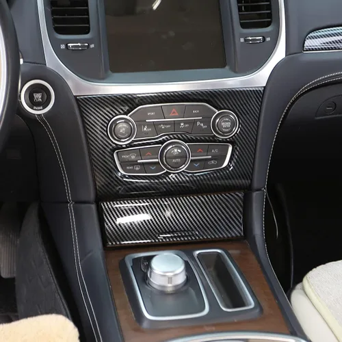 Miniatura 2 de crosselec Cubierta de panel de aire acondicionado con control central de fibra de carbono para Chrysler 300 2015-2021