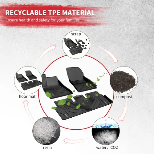 Miniatura 5 de LASFIT Alfombrillas de Piso Compatibles con Nissan Armada 2017-2018 / Infiniti QX56 2011-2013 / Infiniti QX80 2014-2018, TPE Para Todo Clima Ajuste