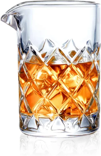KITESSENSU Vaso mezclador de barra, jarra sin costuras para cócteles agitados con fondo pesado, accesorio y herramienta de barman antiguo - 18 oz