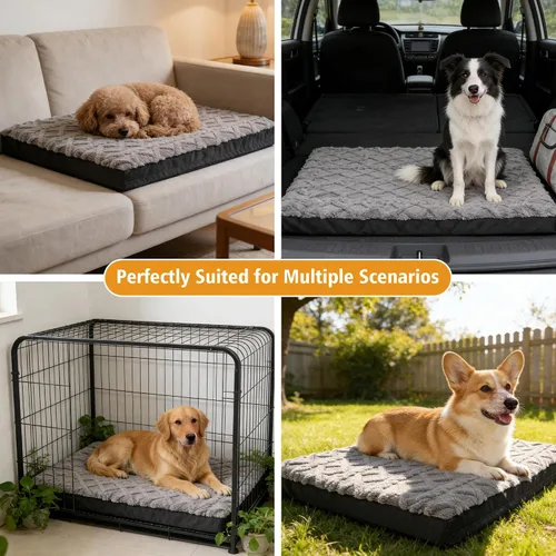 Miniatura 8 de Cama ortopédica para perros, impermeable y lavable a máquina, cama de felpa para mascotas con parte inferior antideslizante, colchón de espuma