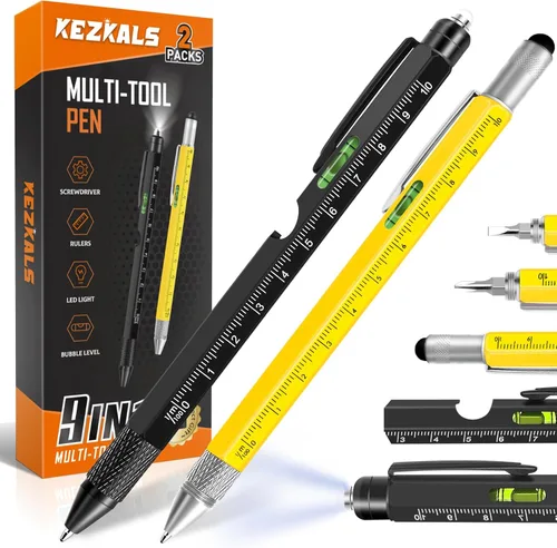 KEZKALS Regalos para el Día del Padre para hombre para marido papá, juego de bolígrafos multiherramientas 9 en 1, regalos para hombres, regalo del