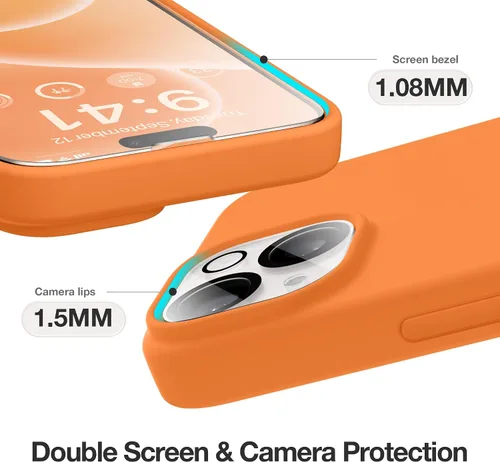 Miniatura 780 de GONEZ Funda de silicona para iPhone 15 Pro Max, compatible con Magsafe, protector de cámara + protector de pantalla, forro de microfibra suave