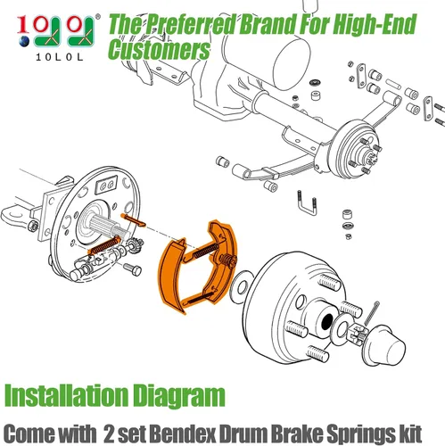 Miniatura 2 de 10L0L Golf Cart Brake Shoes,Brake Pads and Bendex Drum Spring Kit for Yamaha 1993-Up G14, G16, G19-G22 and 1996-Up TXT/EZGO/ST350/Workhorse/Medalist