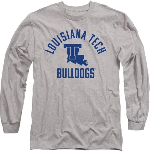 Louisiana Tech University Camiseta oficial de manga larga unisex con logotipo de Bulldogs de un solo color para adultos
