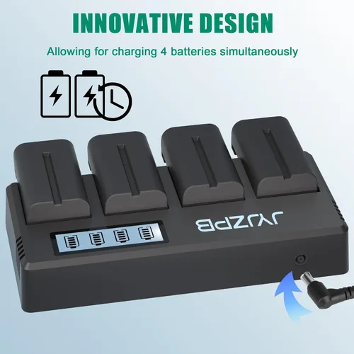 Miniatura 6 de JYJZPB Cargador rápido NPF de 4 canales para cargador de batería Sony NP-F970, NP-F550, NP-F570, NP-F750, NP-F770, NP-F930, NP-F950, NP-F960 Batería