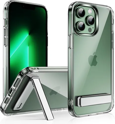 Miniatura 17 de CEDO Funda con soporte para iPhone 15, ajustable en 3 direcciones con soporte de metal, parachoques resistente a golpes de grado militar, cubierta