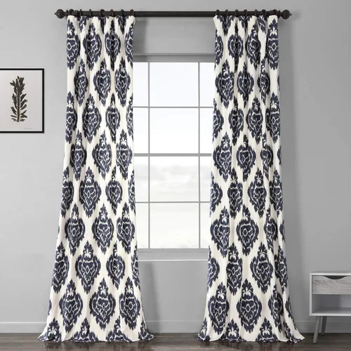 Miniatura 22 de HPD Half Price Drapes Cortinas florales de algodón de lujo con estampado de 84 pulgadas de largo (1 panel), modernas cortinas de oscurecimiento