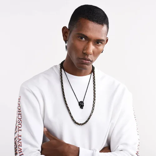 Miniatura 3 de Bestyle Collar con colgante de calaveralobo, cadena gótica para hombres y niños, gran estilo novedoso, joyería de declaración para fiesta casual