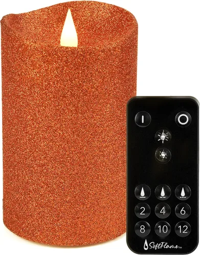 Miniatura 7 de Velas LED sin llama de cera real con control remoto, 3 x 5 pulgadas, llama móvil parpadeante 3D, velas que funcionan