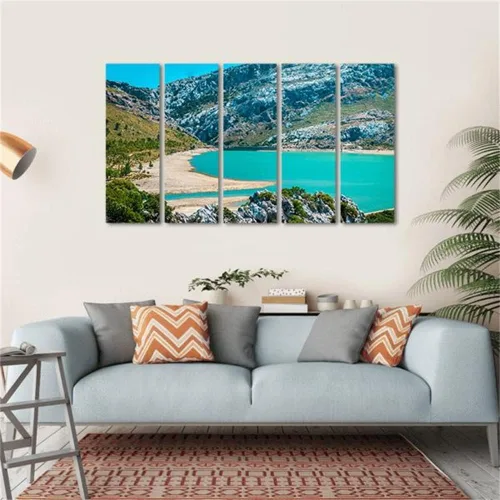 akia Wall Art For Living Room Wall Decor For Bedroom Poster Gorg Blau Artifical Lake Paintings Prints Artwork Bathroom Decorations Canvas Prints