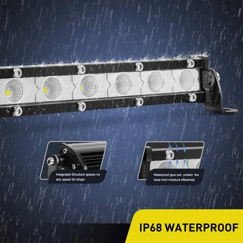 Miniatura 4 de Nilight 2 piezas de 7 pulgadas y 18 W ultra delgado de una sola fila LED de inundación barra de luz antiniebla, luz de trabajo para todoterreno