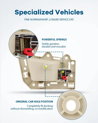 Miniatura 6 de LUJUNTEC Manijas de puerta interiores, manijas de puerta trasera delantera del conductor izquierdo del pasajero derecho, repuesto para Jeep Beige