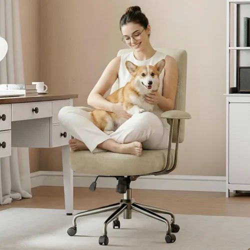 Miniatura 10 de EUREKA ERGONOMIC Sillas de escritorio de oficina en casa, silla ergonómica para computadora con respaldo alto, silla de oficina ejecutiva con Blanco