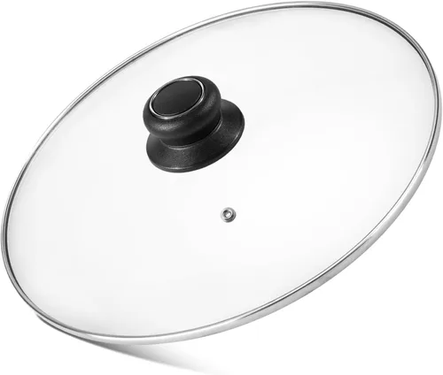 Miniatura 12 de Tapa de vidrio de 8 pulgadas para tapa de sartén, tapa de sartén, tapa de sartén, tapa de sartén con asa, compatible con sartén de hierro fundido