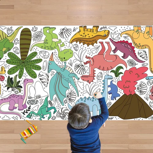 Miniatura 7 de OHOME Póster/mantel gigante de Navidad para colorear, manualidades de Navidad para niños, 30 x 72 pulgadas, pancarta de papel gigante para colorear