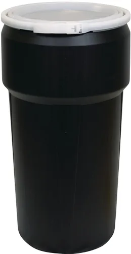 Miniatura 20 de Eagle Tambor de plástico de 55 galones con tapa, cerradura de palanca de metal, 39.1"x23.8" pulgadas, tambor de cabeza abierta para paquete de Negro