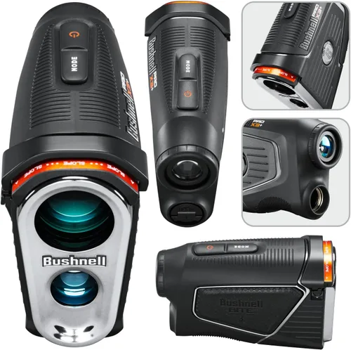 Miniatura 2 de Bushnell PRO X3 / Pro X3+ Plus - Telémetro láser avanzado de golf con funda de transporte incluida, mosquetón, paño para lentes y paquete de 4U