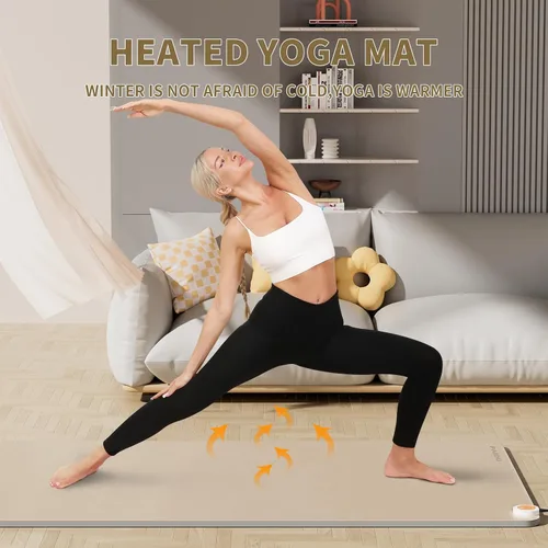 Miniatura 3 de PAIDU Tapete calefactor, tapete térmico de temperatura ajustable, tapete de yoga de calefacción eléctrica antideslizante extra grande, calentador