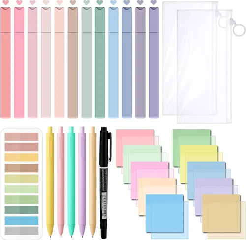 Miniatura 8 de Jutom Kit de estudio de diario bíblico de 38 piezas para mujeres, suministros de anotación de libros con resaltadores, bolígrafos, pestañas, notas
