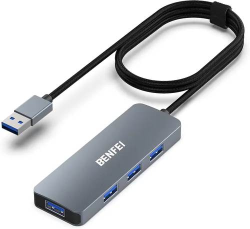 Miniatura 8 de BENFEI Hub USB 3.0, 4 puertos USB A Splitter Ultra-Slim Expander para mouse, teclado, unidad flash, disco U, impresora compatible con laptop, PC