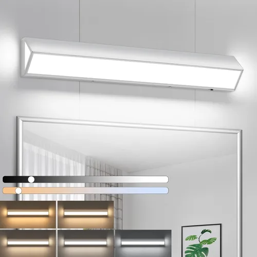 Miniatura 21 de Barra de luz LED moderna para tocador de baño (16 pulgadas, 5 CCT, regulable), accesorios de iluminación de pared de baño de acrílico moderno sobre