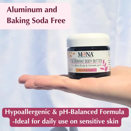 Miniatura 4 de MONA Desodorante natural para todo el cuerpo y partes íntimas, crema desodorante para mujeres, hombres y adolescentes, sin aluminio, bicarbonato