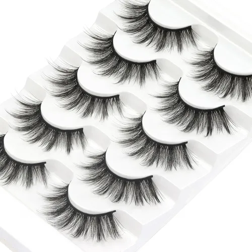Miniatura 161 de Veleasha Pestañas postizas de manga puntiagudas, 100% hechas a mano, aspecto natural, pestañas postizas ligeras con banda transparente suave