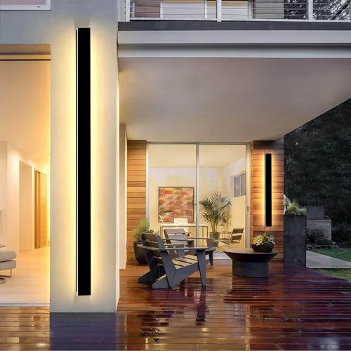 Miniatura 29 de Paquete de 2 luces de pared para exteriores de 39 pulgadas, montaje en pared, aplique moderno para exteriores, iluminación exterior lineal larga LED
