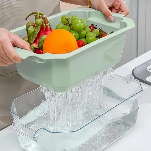 Miniatura 4 de Rallador de mandolina con cesta de drenaje, rallador de alimentos con contenedor, triturador de cocina 6 en 1 de acero inoxidable, rallador