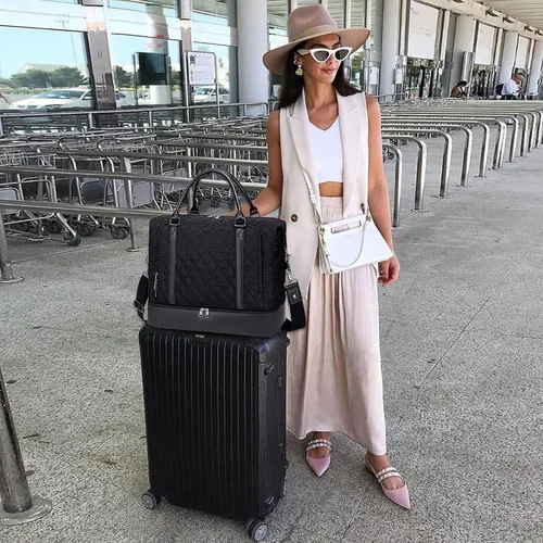 Miniatura 9 de CAMTOP - Bolsa de viaje de fin de semana para mujer, bolsa de lona con espacio para laptop de15.6 pulgadas