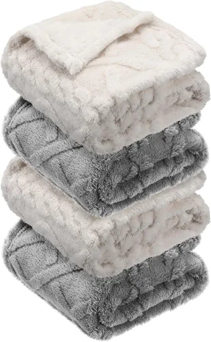 Miniatura 13 de VitalCozy Juego de 4 Mantas de Felpa Suave para Bebé 30" x 40" 3D de Peluche Cálido Mantas de Envoltura para Dormitorio para Niños Pequeños, Niñas