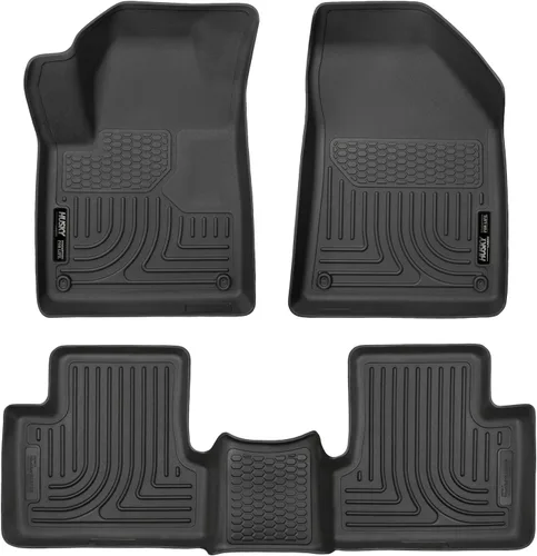 Husky Liners - Tapetes para piso Weatherbeater | Compatibles con Jeep Cherokee 2015 - 2023 | Delantero y segunda fila, 3 piezas, negro - 99091