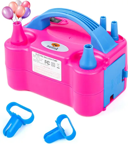 Bomba eléctrica de globos, máquina sopladora de globos eléctrica portátil, bomba de aire de globos, boquilla doble, inflador de globos de 110 V 600