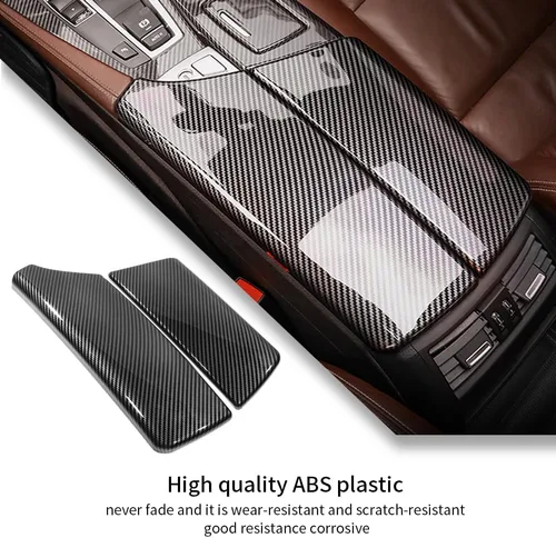 Miniatura 6 de para BMW Serie 5 E60 E61 F10 F11 G30 G32 2004-2021 Cubierta de Caja de Reposabrazos de Coche Color Fibra de Carbono Caja de Consola Central Panel