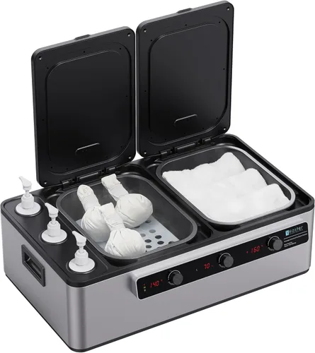 Master Massage - Calentador eléctrico profesional de piedra de masaje 2 en 1 y 3 botellas de aceite de masaje y loción y calentador de gel, equipo