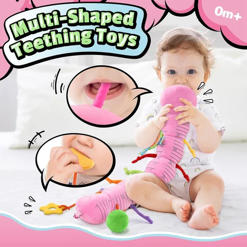 Miniatura 5 de LIGHTDESIRE Juguetes musicales para bebés, oruga, juguetes infantiles de 3, 6, 12 meses, juguete sensorial con diseño de regla, espejo, cuerda