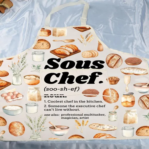 Miniatura 2 de VAMSII Delantal de chef para cocineros, regalo para amantes de la cocina, parrilla, regalo culinario, pastelería, regalo temático para hornear