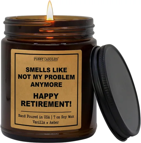 Miniatura 13 de Velas divertidas para regalo de despedida de colega para mujeres, hombres - “¡Felicidades! Lo lograste” – Aroma a lavanda y vainilla, vela de tarro