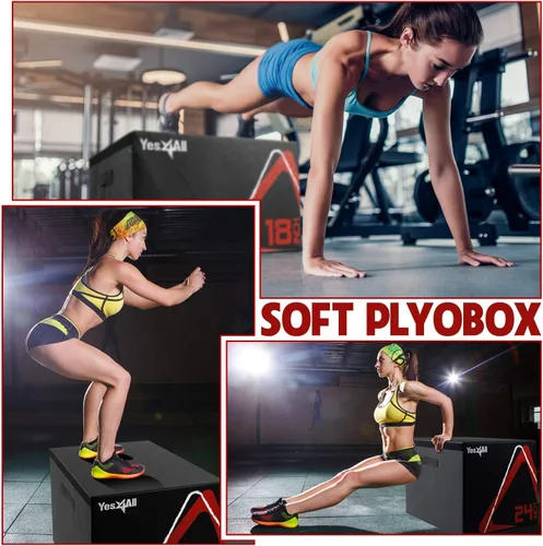 Miniatura 6 de Yes4All Caja pliométrica ajustable de espuma suave, entrenador de saltos - Para ejercicios pliométricos y acondicionamiento, múltiples variaciones