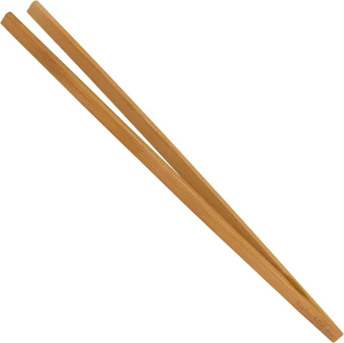 Miniatura 12 de BambooMN - Pinzas reutilizables de bambú "A" para tostadas de 7.9" - Marrón carbonizado - 10 piezas