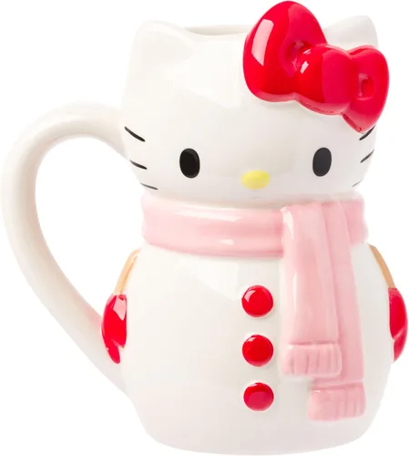 Miniatura 29 de Silver Buffalo Sanrio - Taza de cerámica esculpida en 3D con diseño de esqueleto de Hello Kitty para Halloween, 20 onzas Disfraz de esqueleto