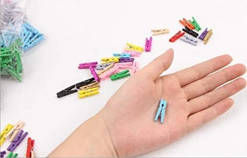 Miniatura 3 de Pinzas de madera diminutas para sostener proyectos de obras de arte, fotos y certificados, con cordel de yute, paquete negro, 100