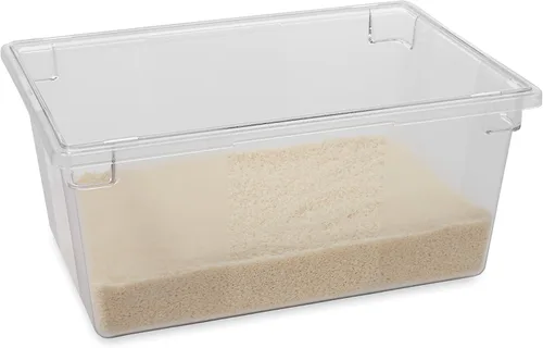 Miniatura 5 de Rubbermaid Commercial Products Caja de almacenamiento de alimentos de policarbonato/contenedor, 16.5 galones, transparente